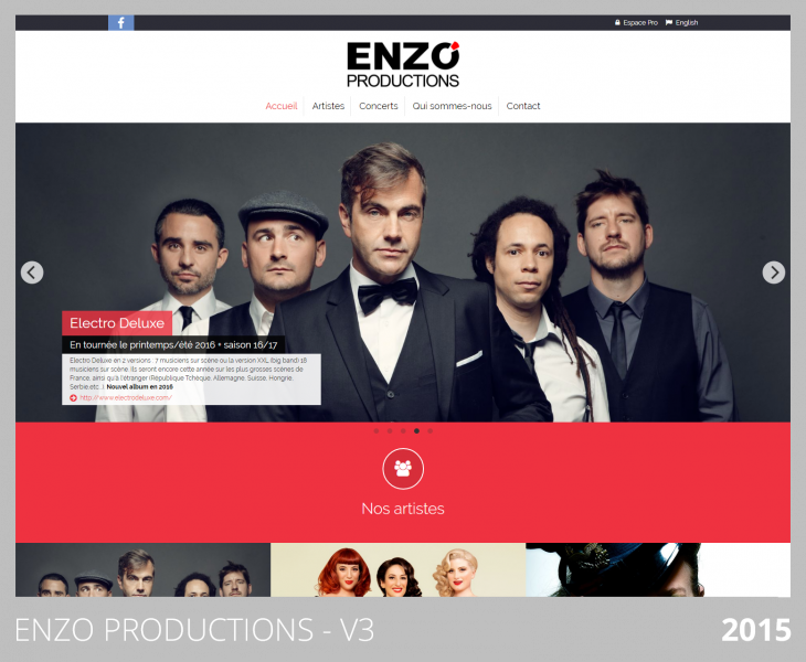Enzo Production 2015 - Site d'Enzo Productions réalisé en 2015 © Raffael Taieb