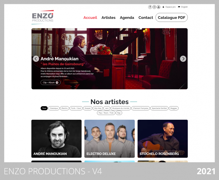 Enzo Production 2021 - Site d'Enzo Productions réalisé en 2021 © Raffael Taieb